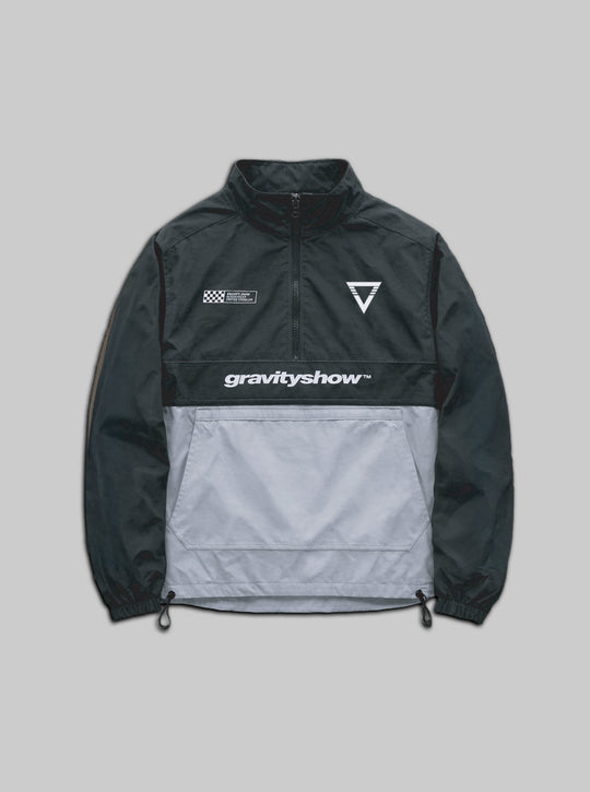 Two Tone Windbreaker Jacket - Grey / Black